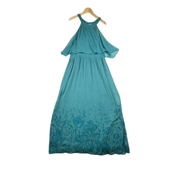Soft Surroundings Sleeveless‎ Floral Print Maxi Dress size Large Blue - Picture 1 of 7